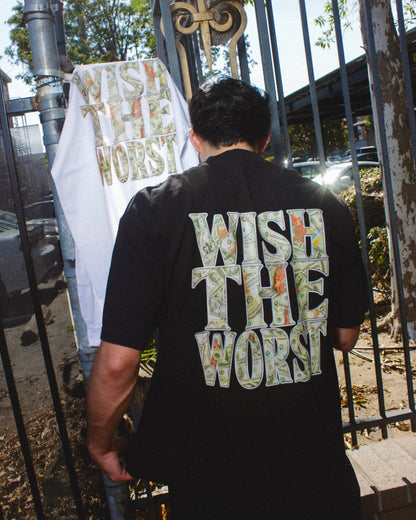 “UP IN FLAMES” LETTER TEE