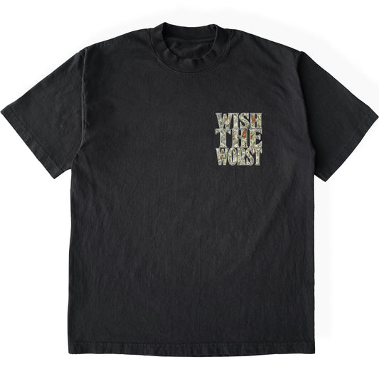 “UP IN FLAMES” LETTER TEE