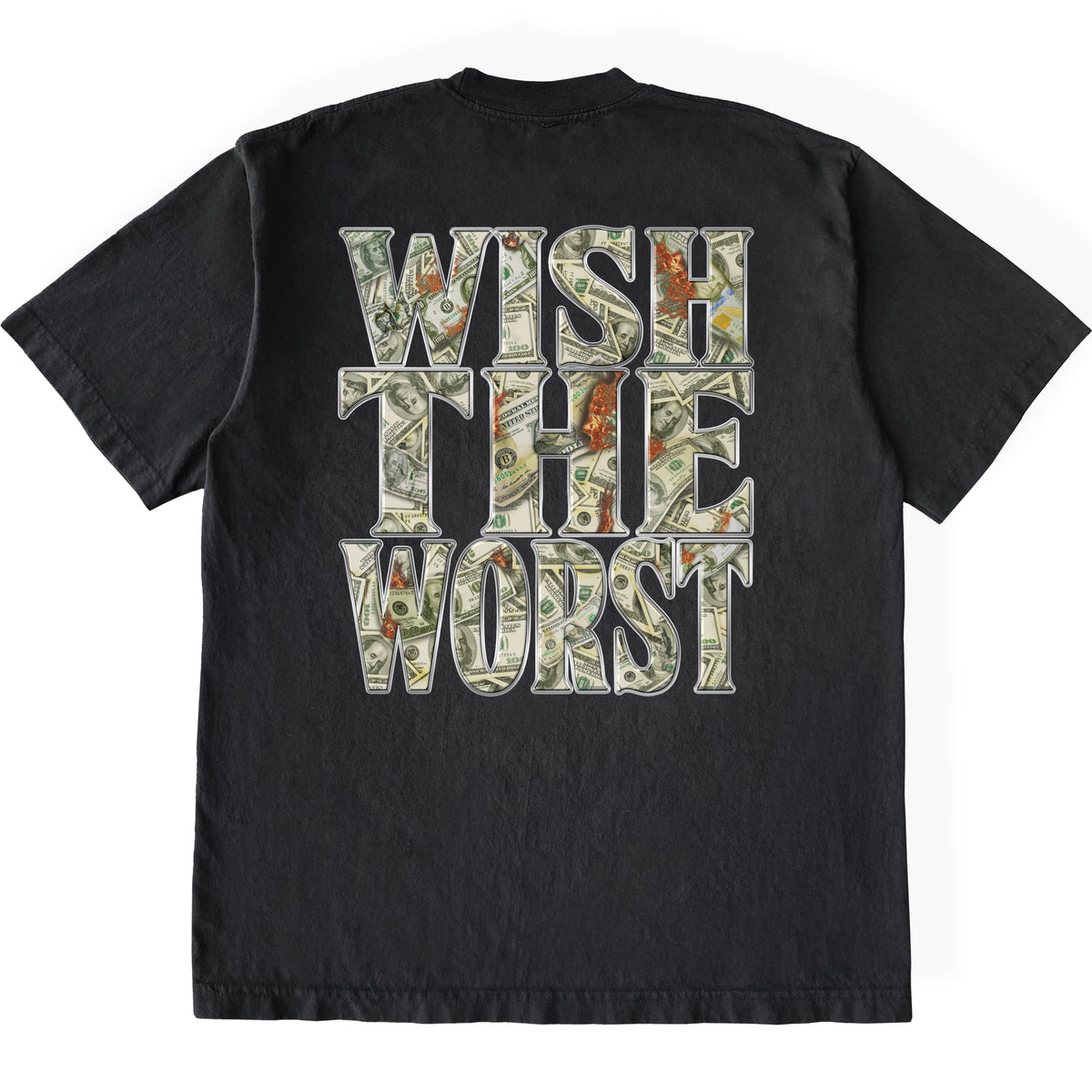 “UP IN FLAMES” LETTER TEE