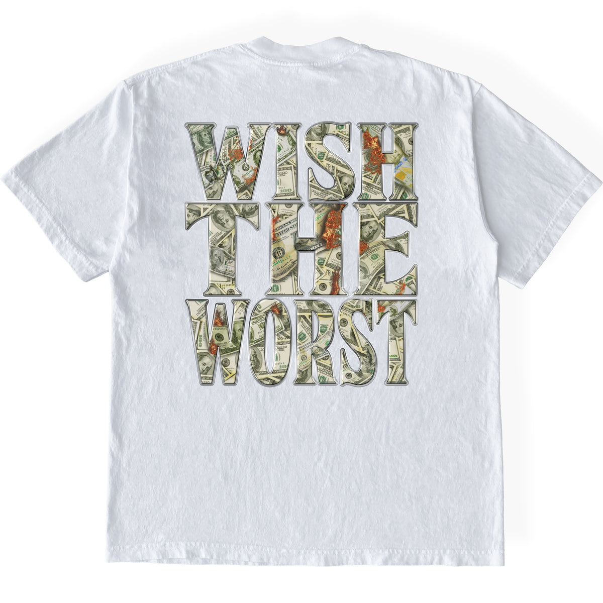“UP IN FLAMES” LETTER TEE
